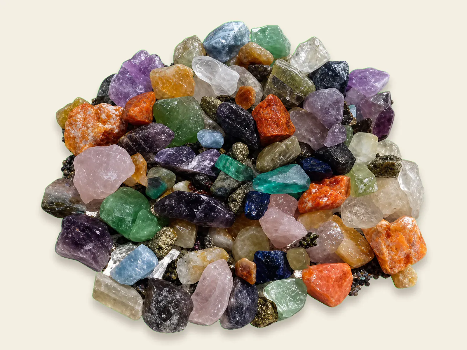 Gemstones found in the sluice at the Brickopolis Mining Co.