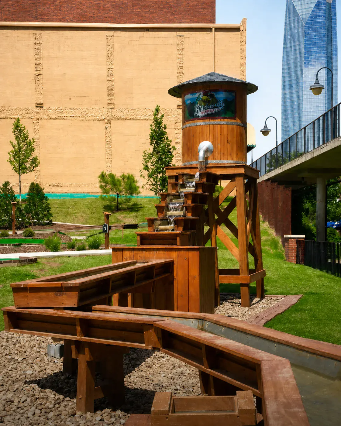 Gem mining sluice at Brickopolis Mining Company